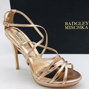 Badgley Mischka gold heels